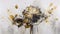 Luxury floral oil painting. Gold dandelion burst. Generative AI