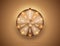 Luxury fortune wheel spin mashine. Cut frame, isolated on golden background. Casino banner design element or icon. Gold sector