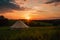 Luxury Glamping Tent at Sunset