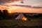 Luxury Glamping Tent at Sunset