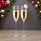 Luxury Glasses of gold champagne wine and christmas festive seasonal party celebration and couple family reunion Background
