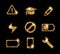 Luxury glittering shining golden web site icon collection