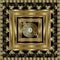 Luxury gold 3d geometric greek key panel pattern. Vector square