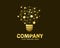 Luxury gold bulb tech logo design template