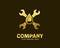 Luxury gold drop repair logo design template