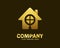 Luxury gold home scanning logo design template