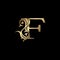Luxury Gold Letter F Floral Leaf Logo Icon,  Classy Vintage vector design concept for emblem, wedding card invitation
