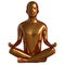 Luxury gold man statue yoga lotus pose stylized solid figure