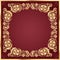 Luxury gold pattern frame on claret background. Square