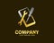 Luxury gold phone repair logo design template