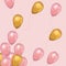 Luxury Gold and Pink balloons with confetti.