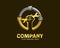 Luxury gold plumbing repair logo design template