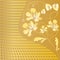 Luxury golden background with floral motif in art deco style