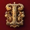 Luxury golden capital letter I decorated with baroque elements