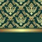 Luxury golden damask Pattern decorated the Border with golden Ribbon.