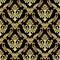 Luxury golden damask seamless Wallpaperon black for Design