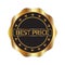 Luxury golden emblem with Best price text. Can be used for label, seal, sticker, poster, banner