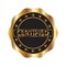 Luxury golden emblem with Certified text. Can be used for label, seal, sticker, poster, banner