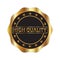 Luxury golden emblem with High quality text. Can be used for label, seal, sticker, poster, banner