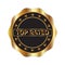 Luxury golden emblem with Top Rated text. Can be used for label, seal, sticker, poster, banner