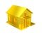 Luxury golden house isolated