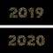 Luxury golden New Year 2019 2020, gold glittering background