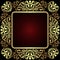 Luxury golden ornamental Frame on dark red.