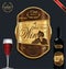 Luxury golden wine label template