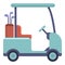 Luxury golf cart icon, cartoon style