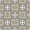 Luxury greek vector seamless pattern. Ornate jewelry light abstract background. Surface round 3d pearl gemstones