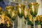 Luxury green golden goblets