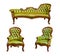 Luxury green leather armchair