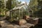 luxury greenhouse with heated floors and cascading water feature