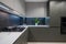 Luxury grey, white and blue kitchen details in the corner