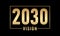 Luxury  Happy New Year 2030 elegant design, vector illustration of golden 2030 logo numbers on gray background. Perfect typography