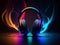 Luxury Headphone in Abstract Background