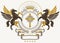 Luxury heraldic vector emblem template. Vector blazon composed u
