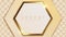 Luxury hexagon golden line background mustard shades in 3d abstract style. Illustration from vector about modern template deluxe