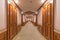 Luxury hotel corridor with retro lanna style