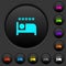 Luxury hotel dark push buttons with color icons