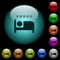 Luxury hotel icons in color illuminated glass buttons