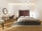 A luxury hotel room in art Deco.