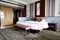 Luxury hotel room, king bed