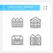 Luxury houses pixel perfect linear icons set