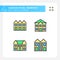 Luxury houses pixel perfect RGB color icons set