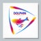 Luxury image logo Rainbow Dolphin. To design postcards, brochures, banners, logos, creative projects.