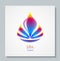 Luxury image logo Rainbow Flower. Business design for spa, yoga class, hotel and resort. Vector illusration