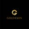 Luxury Initial Letter GC CG Golden Coin Logo Design Vector