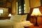 Luxury interior decor Asian resort bedroom & attached bathroom
