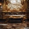 Luxury interior. Gold and Marble